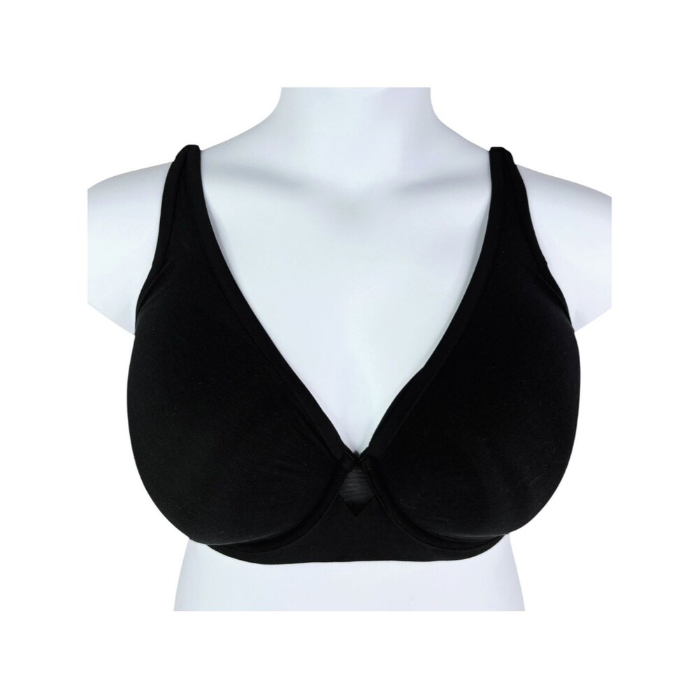 NWT ThirdLove 24/7 Cotton Plunge Bra sz 36G * Black Push Up Plunge Underwire Bra